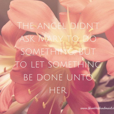 It’s not the doing, but the letting be done to us